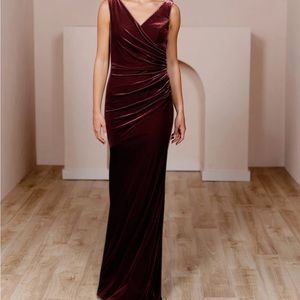 Revelry Dawson Velvet Burgundy Dress